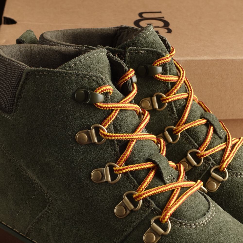 UGG Boots Youth Size 4 Green Hilmar CWR Suede Ankle Waterproof Zip Lined Winter - Picture 6 of 16